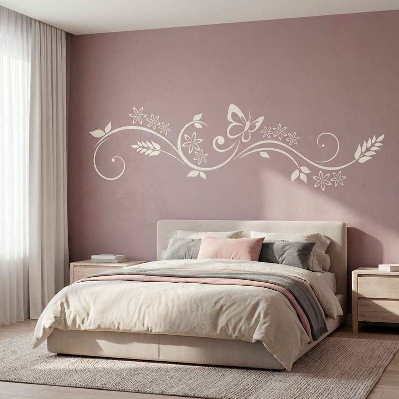 Frise florale avec papillon 2