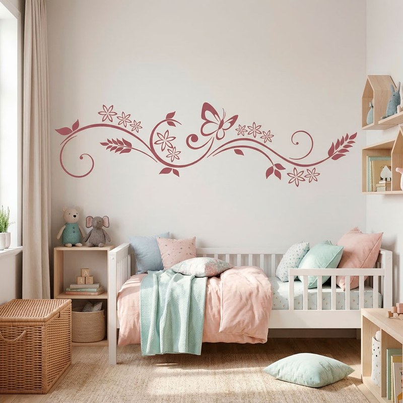 Frise florale avec papillon 11