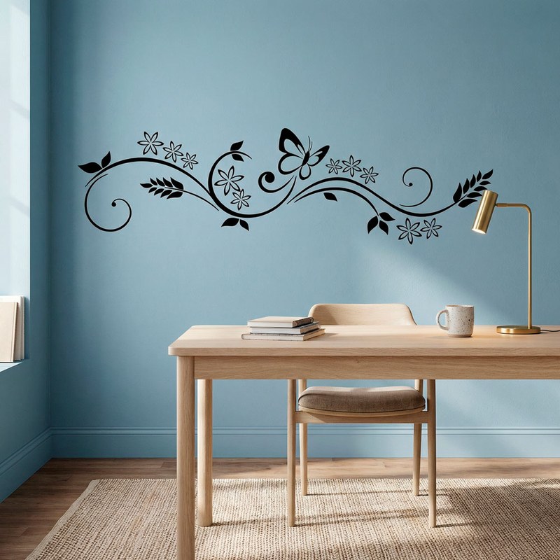 Frise florale avec papillon 12