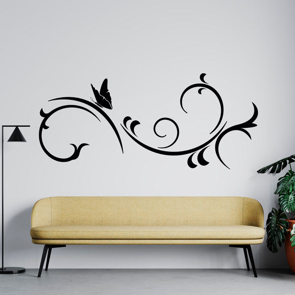 Arabesque florale avec papillon 2