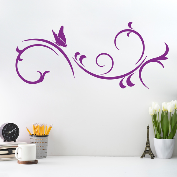 Arabesque florale avec papillon 3