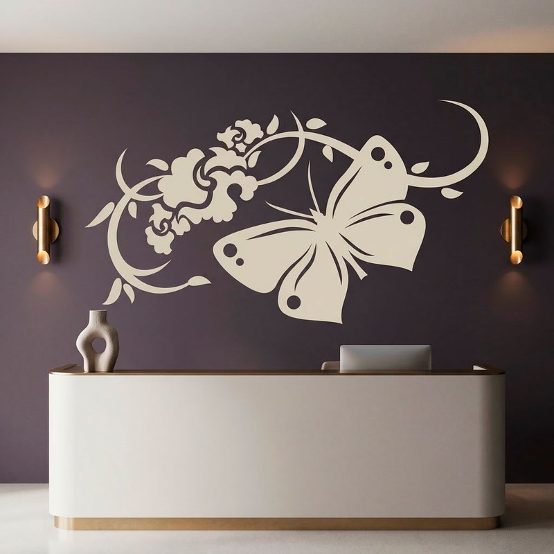 Rinceau floral avec papillon 9