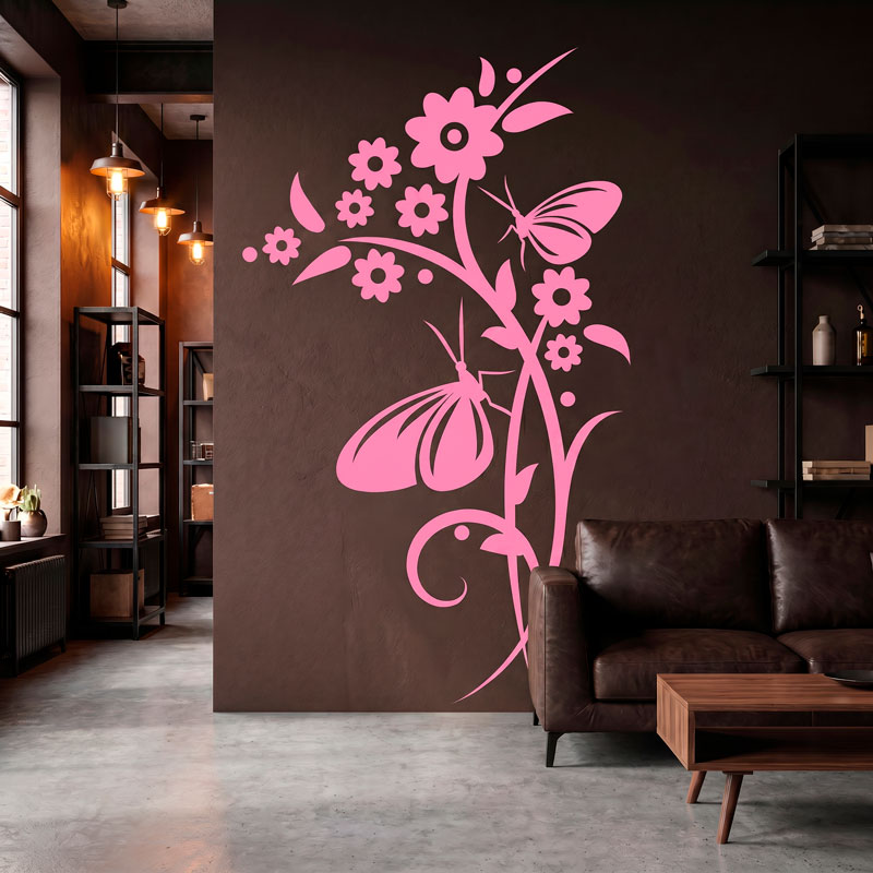 Sticker fleurs et papillons 2