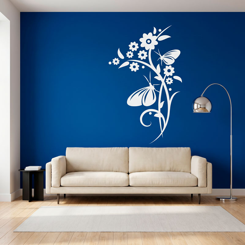Sticker fleurs et papillons 5
