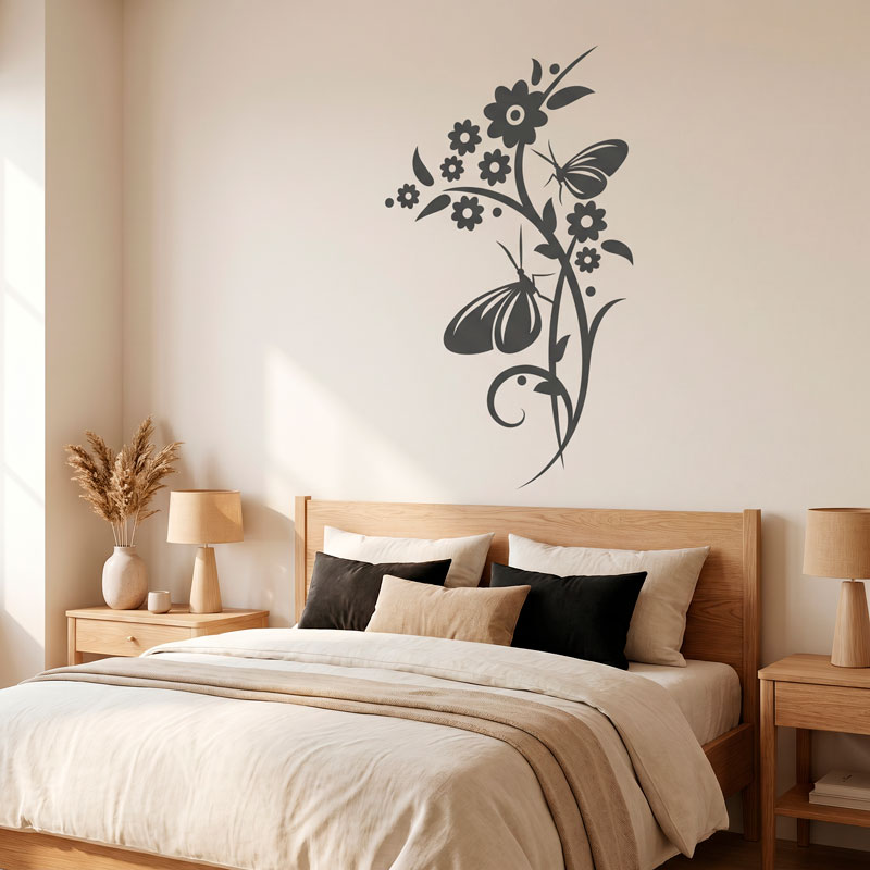 Sticker fleurs et papillons 8