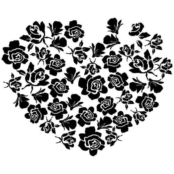 Stickers muraux: Coeur de roses