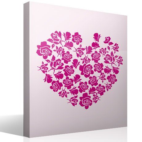 Stickers muraux: Coeur de roses
