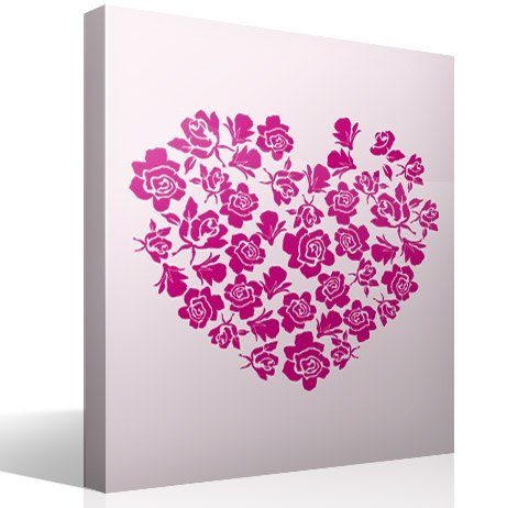 Stickers muraux: Coeur de roses
