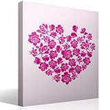 Stickers muraux: Coeur de roses 3