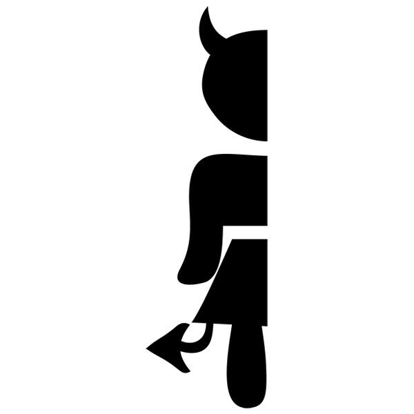 Stickers muraux: WC female demon