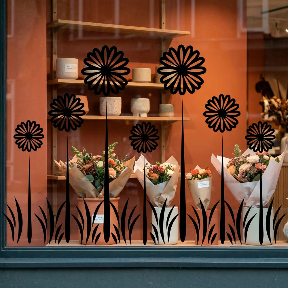 Stickers muraux: Tournesols floraux