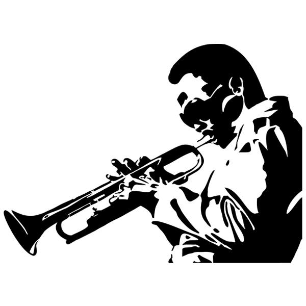 Stickers muraux: Miles Davis, Trompette Jazz