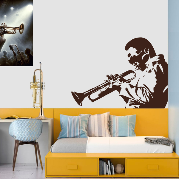 Stickers muraux: Miles Davis, Trompette Jazz