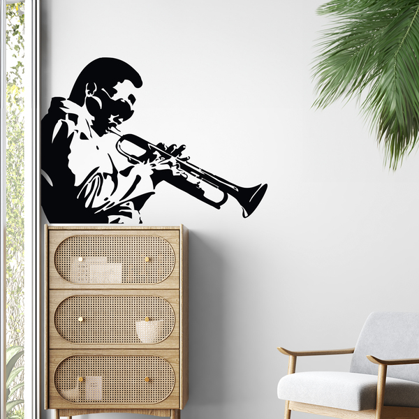 Stickers muraux: Miles Davis, Trompette Jazz