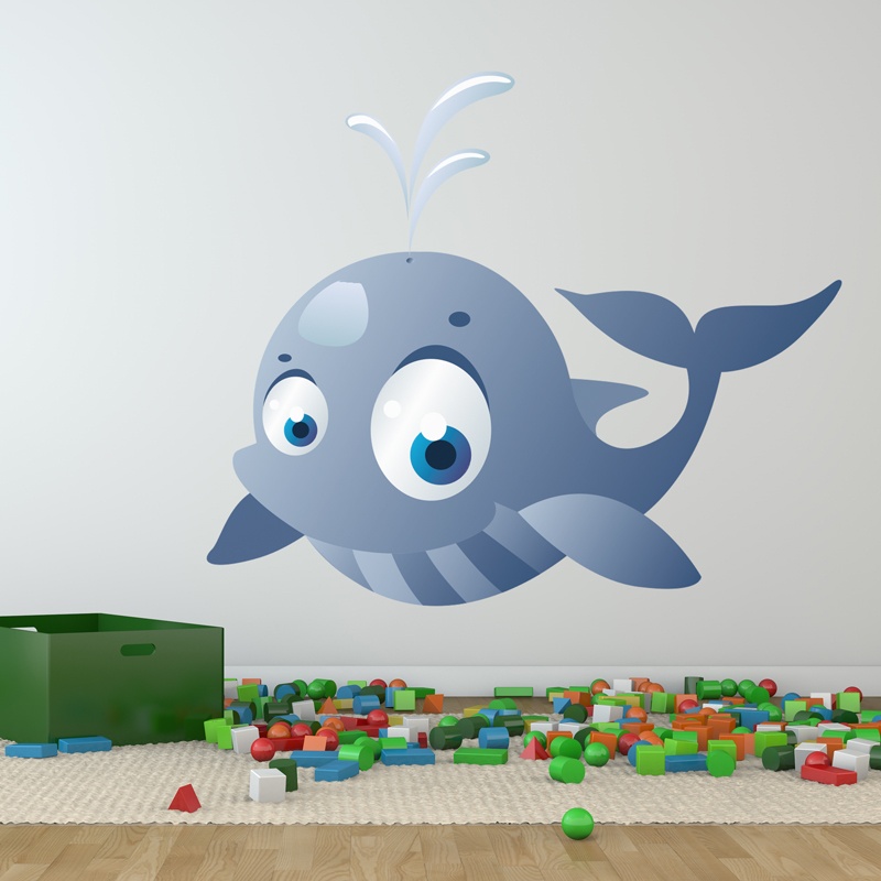 Stickers pour enfants: Baleine heureuse