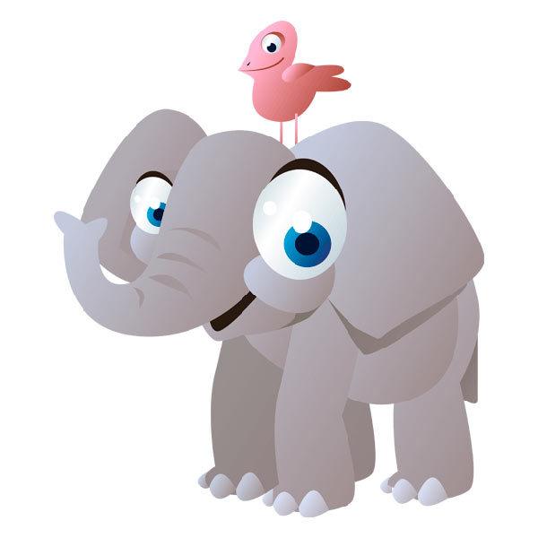 Stickers pour enfants: Éléphant souriant