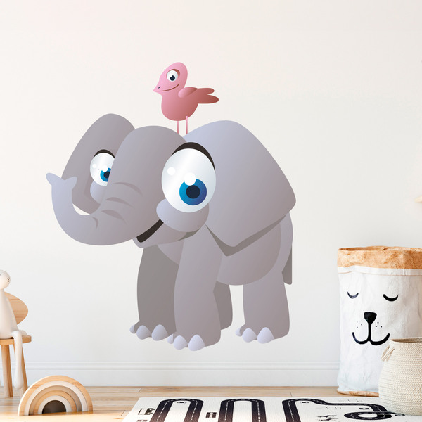 Sticker mural enfant joyeux éléphant