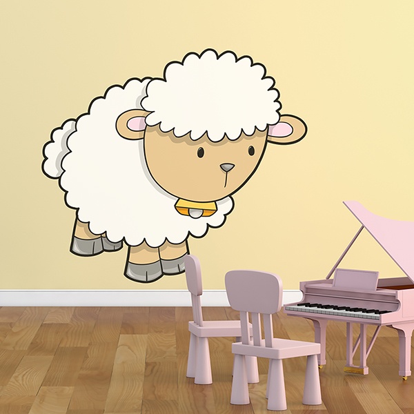 Stickers pour enfants: Mouton avec cloche de vache