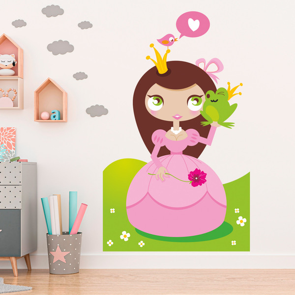 Stickers pour enfants: Le baiser de la princesse et du crapaud