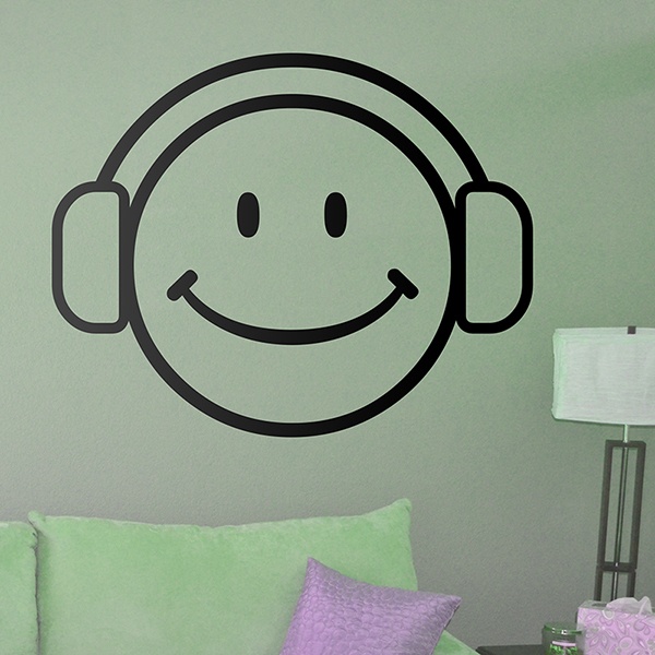 Stickers muraux: Smiley avec casque