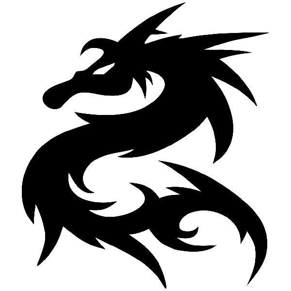 Autocollants: Dragon tribal pour capot