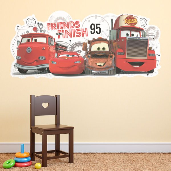 Stickers pour enfants: Disney Cars, Amis à l'arrivée