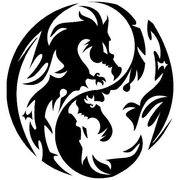 Autocollants: Dragon Yin Yang