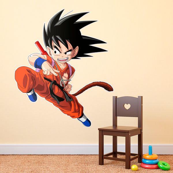 Stickers pour enfants: Dragon Ball Son Goku Attaque