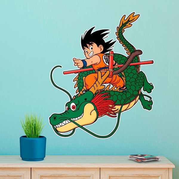 Stickers pour enfants: Dragon Ball Son Goku avec le Dragon Shen Long