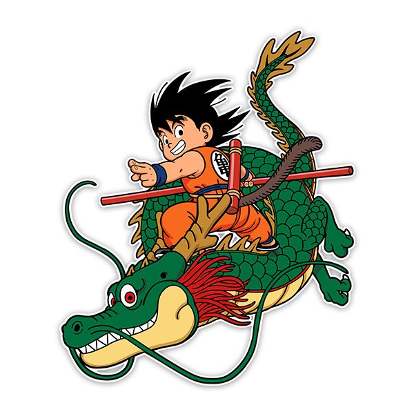 Stickers pour enfants: Dragon Ball Son Goku avec le Dragon Shen Long