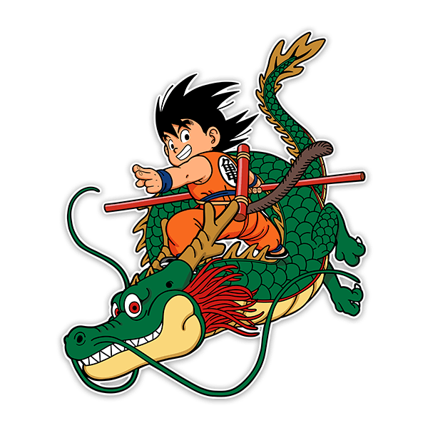 Stickers pour enfants: Dragon Ball Son Goku avec le Dragon Shen Long