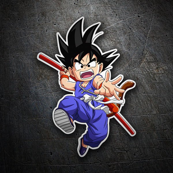 Autocollants: Dragon Ball Son Goku Avec le Bâton Magique