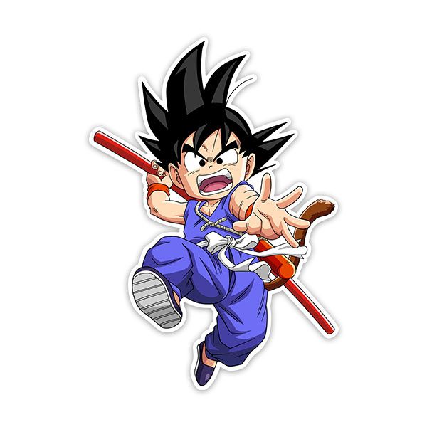 Stickers pour enfants: Dragon Ball Son Goku Avec le Bâton Magique