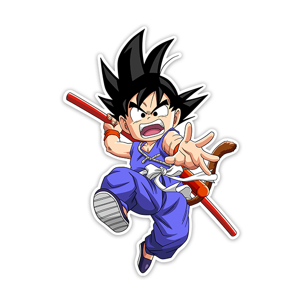 Stickers pour enfants: Dragon Ball Son Goku Avec le Bâton Magique