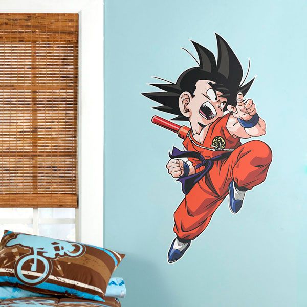 Stickers pour enfants: Dragon Ball Son Goku Attaque II