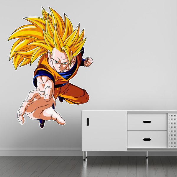 Stickers pour enfants: Dragon Ball Son Goku Saiyan Niveau 3