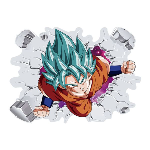 Stickers pour enfants: Dragon Ball Goku Saiyan Bleu