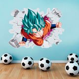 Stickers pour enfants: Dragon Ball Goku Saiyan Bleu 3