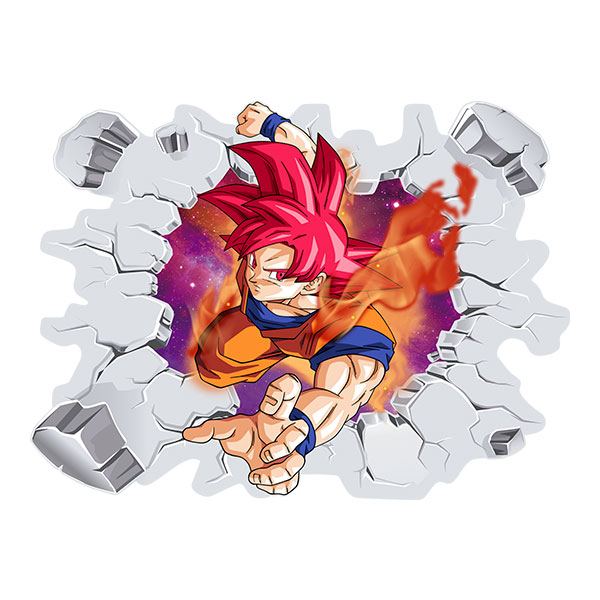 Stickers pour enfants: Dragon Ball Son Goku Niveau de Dieu