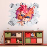 Stickers pour enfants: Dragon Ball Son Goku Niveau de Dieu 3
