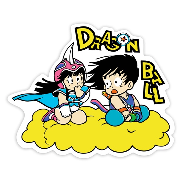 Autocollants: Son Goku & Chichi Nuage Magiqu