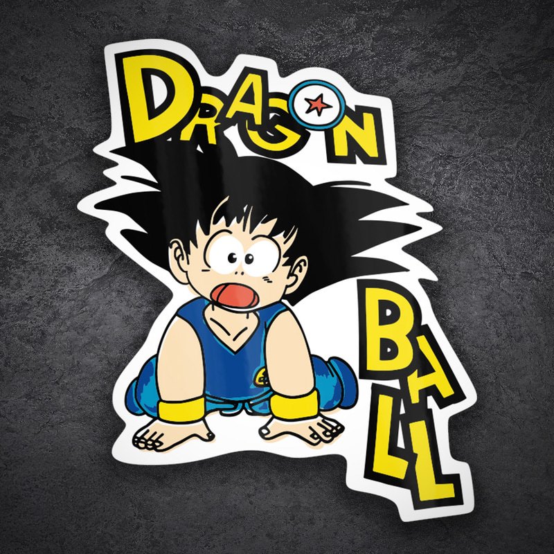 Autocollants: Son Goku enfant surpris