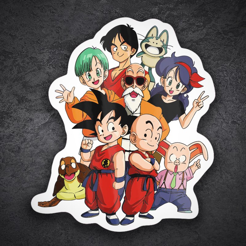 Autocollants: Son Goku, Krilin et ses amis