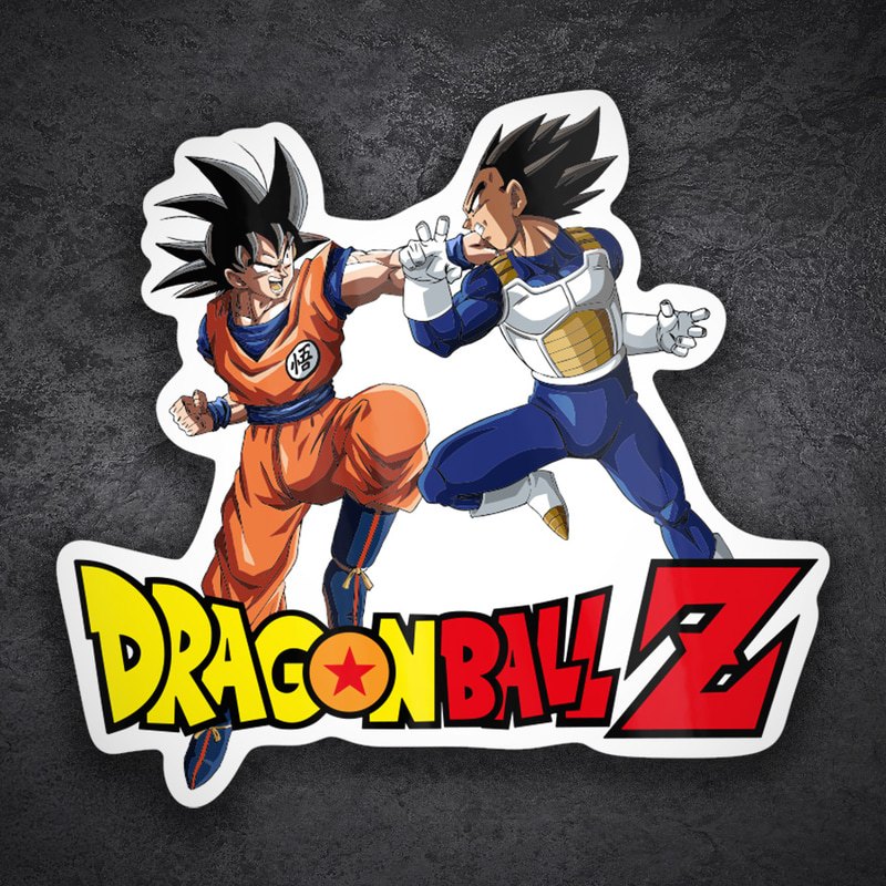 Autocollants: Son Goku vs Végéta Dragon Ball