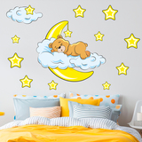 Stickers pour enfants: Ours de dans les nuages et la lune jaune 4