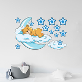 Stickers pour enfants: Ours dans les nuages et la lune bleue 5