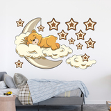 Stickers pour enfants: Ours dans les nuages et la lune neutre  5