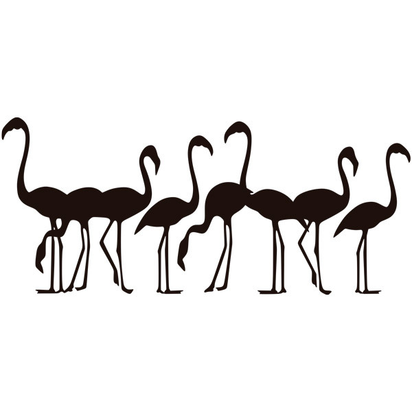 Stickers muraux: Troupeau de 8 flamants roses