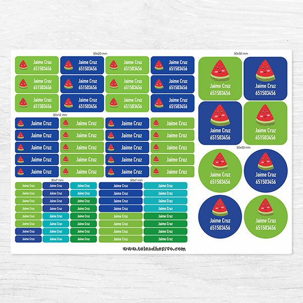Autocollants: Kit  Étiquettes pastèque