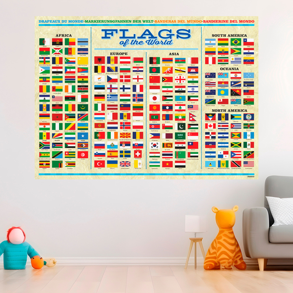 Stickers muraux: Drapeaux du monde